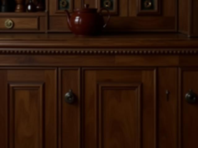 Exquisite bespoke walnut kitchen in a traditional style with intricate detailing and polished surfaces.